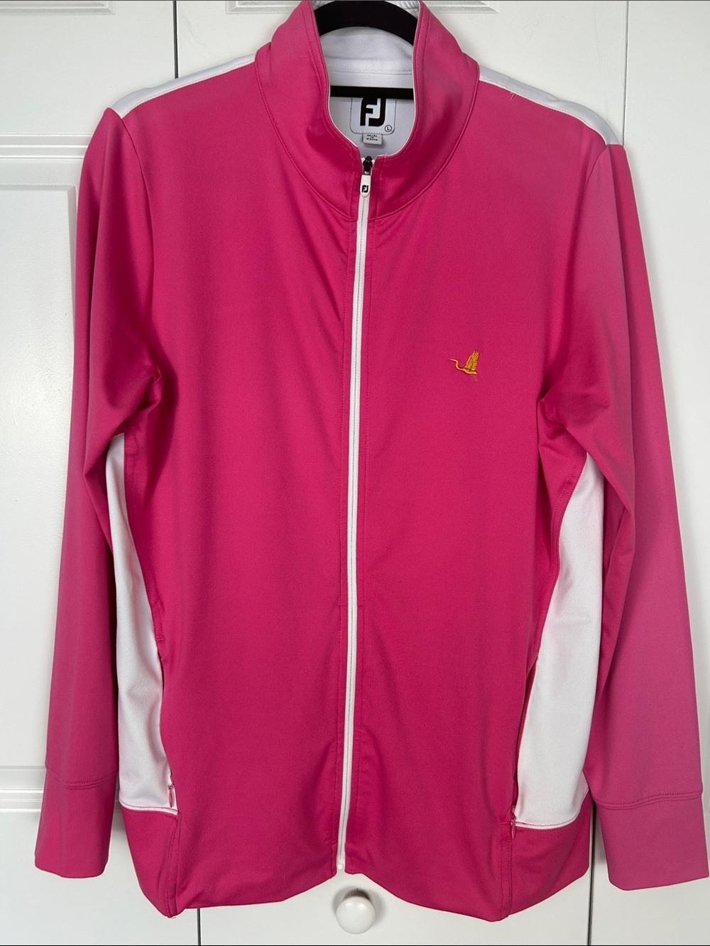 FootJoy Pink Full‑Zip Athletic Jacket with White Panels Size Large